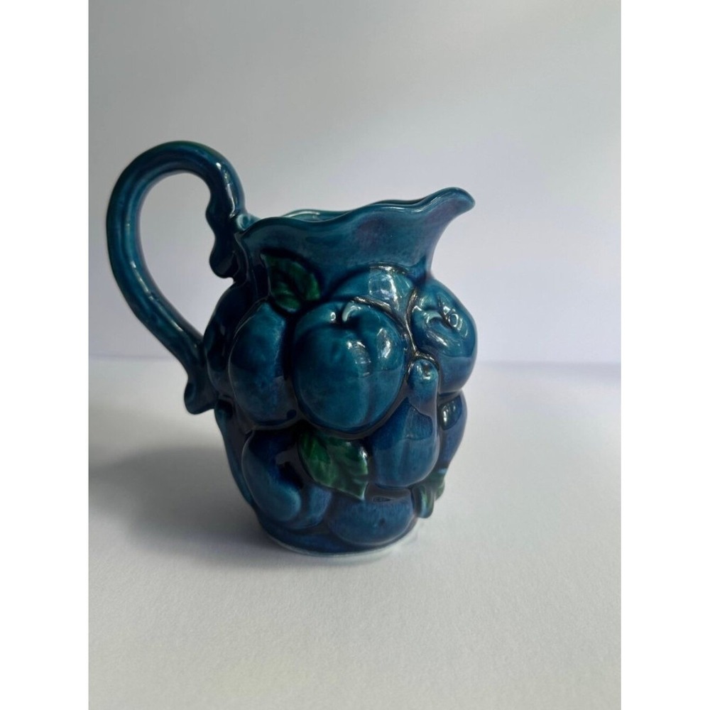 Vintage Inarco Blue Fruit Pitcher Creamer | Japan Ceramic Pitcher | Mid-Century - Picture 3 of 5